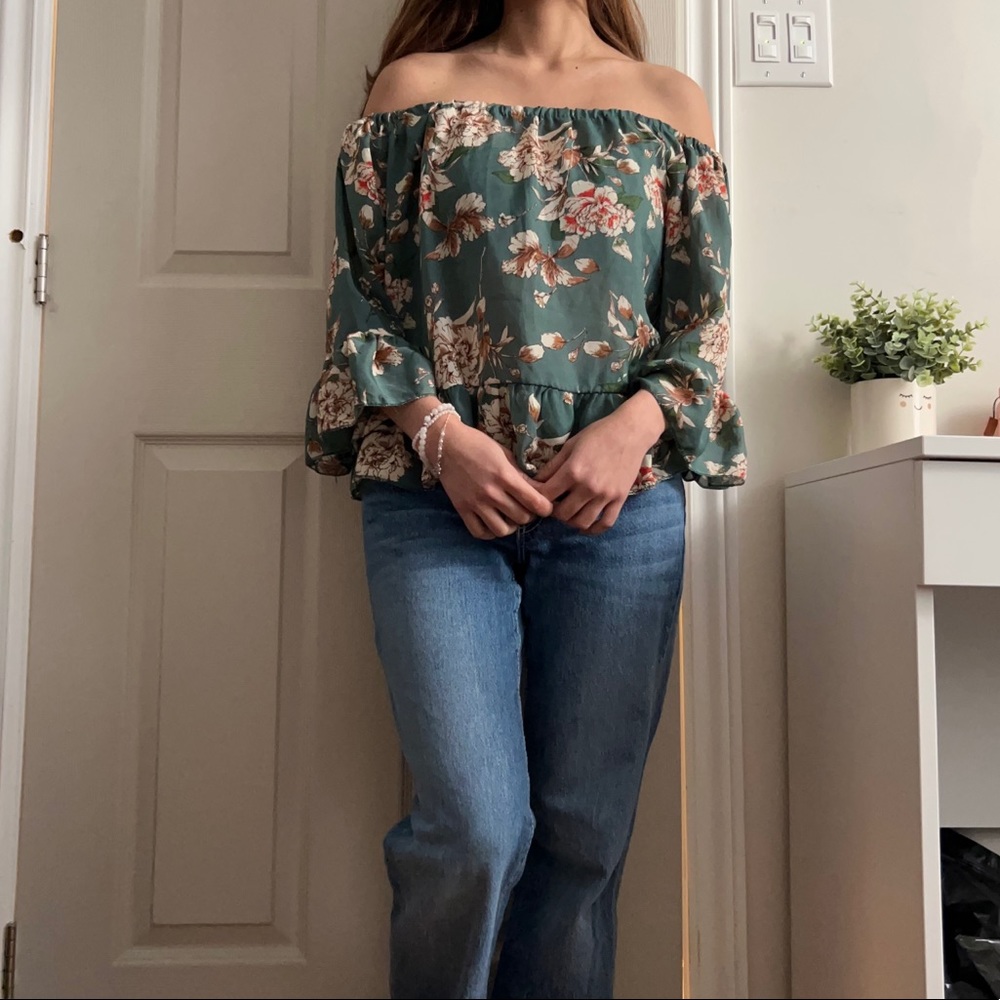 Summer Cute Off Shoulder Flower Top
